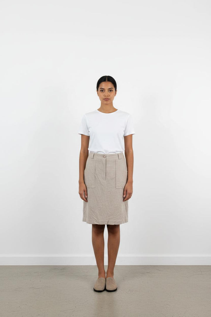 Jupe Droite Beige - Taille S/36