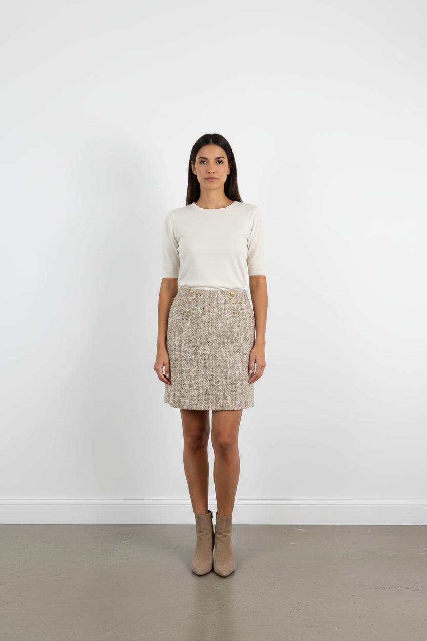 Jupe Courte Beige - Taille S/36