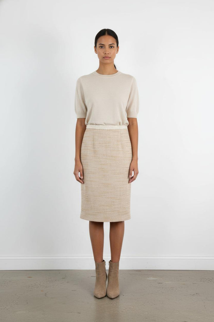 Jupe Droite Beige - Taille S/36
