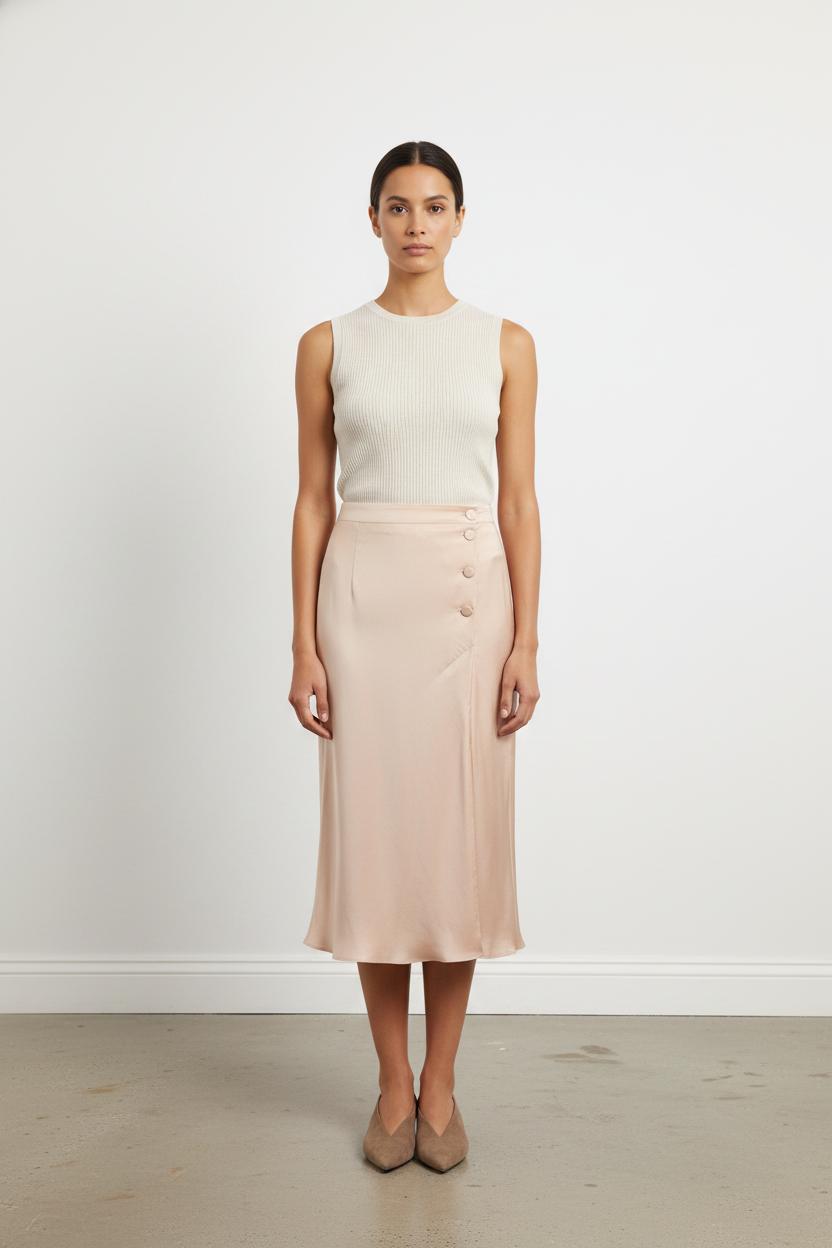 Jupe Midi Rose - Taille S/36