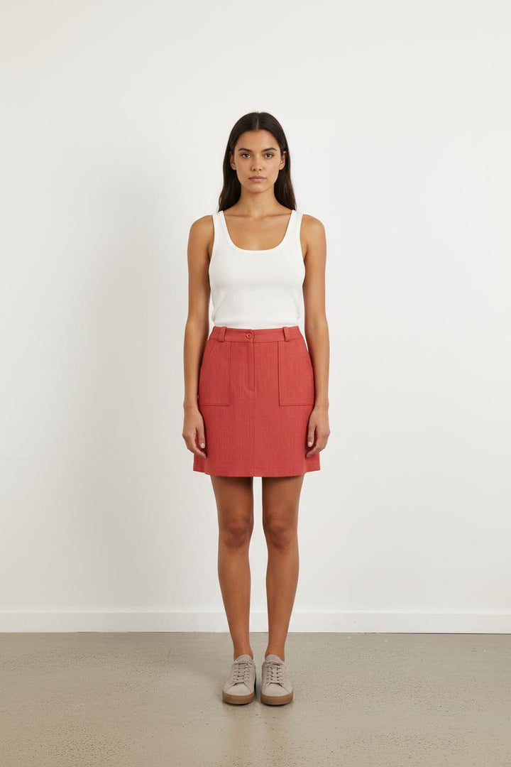 Jupe Droite Rouge - Taille S/36