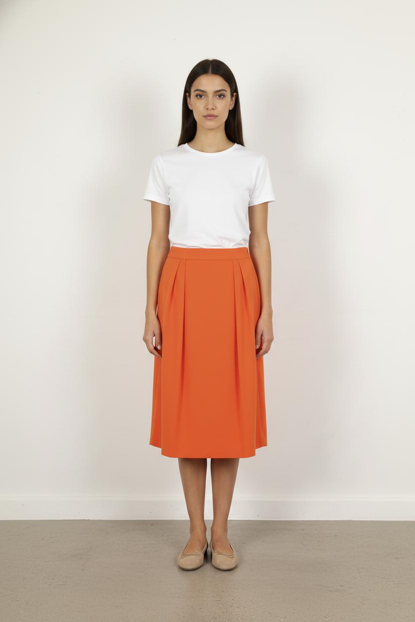 Jupe Mi-Longue Orange - Taille S/36