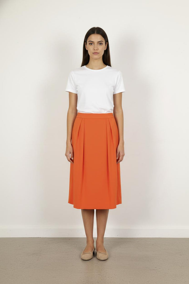 Jupe Mi-Longue Orange - Taille S/36