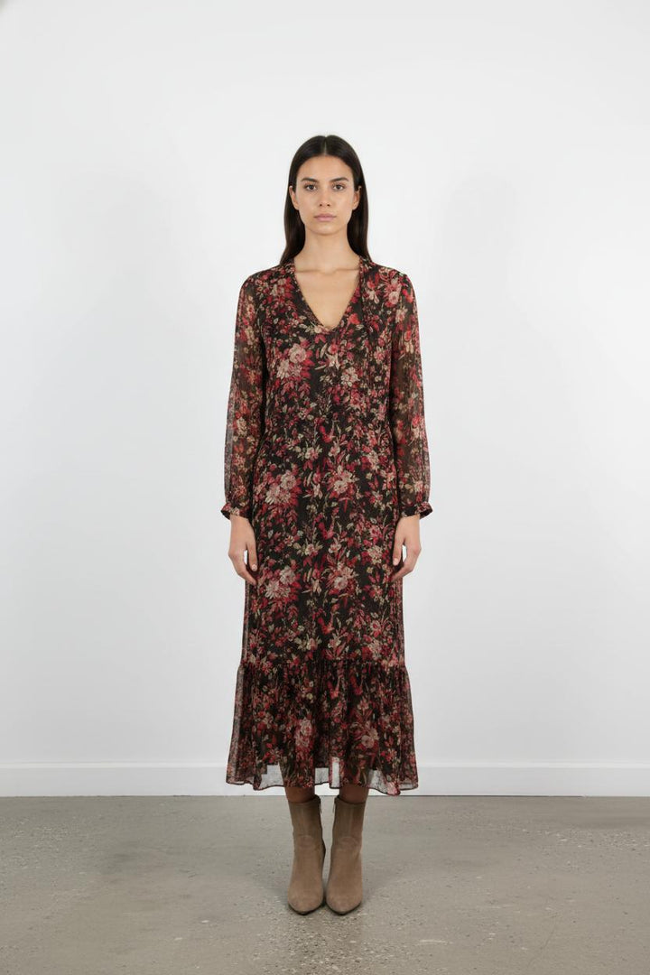 Robe Longue Noire et Rouge - Taille S/36