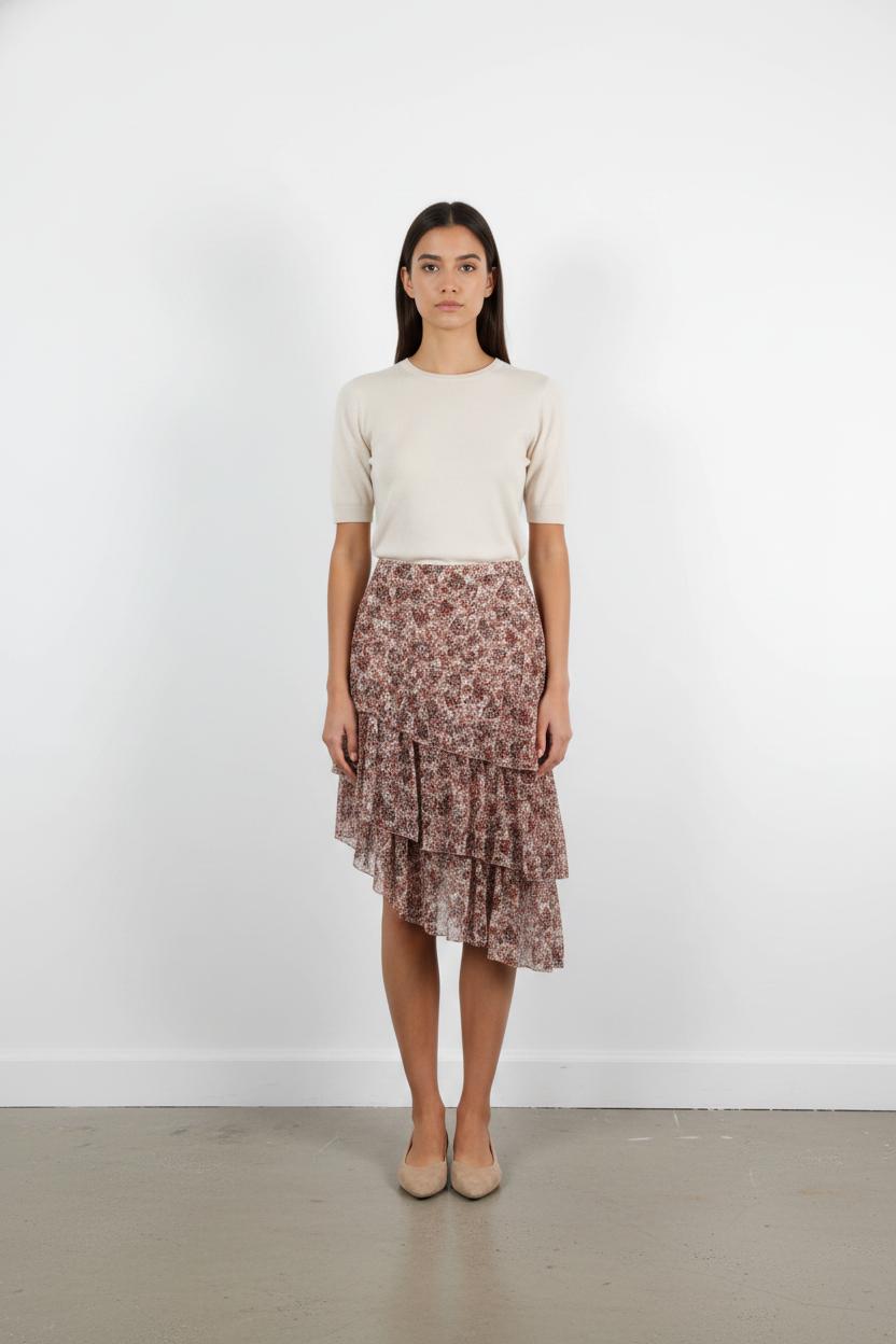 Jupe Asymétrique Marron - Taille XS/34