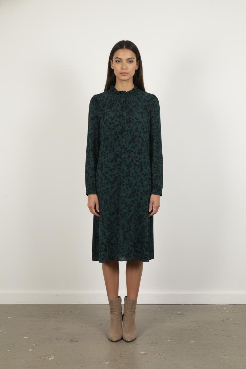 Robe Midi Verte et Noire - Taille S/36