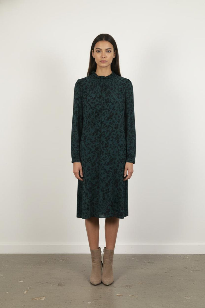 Robe Midi Verte et Noire - Taille S/36