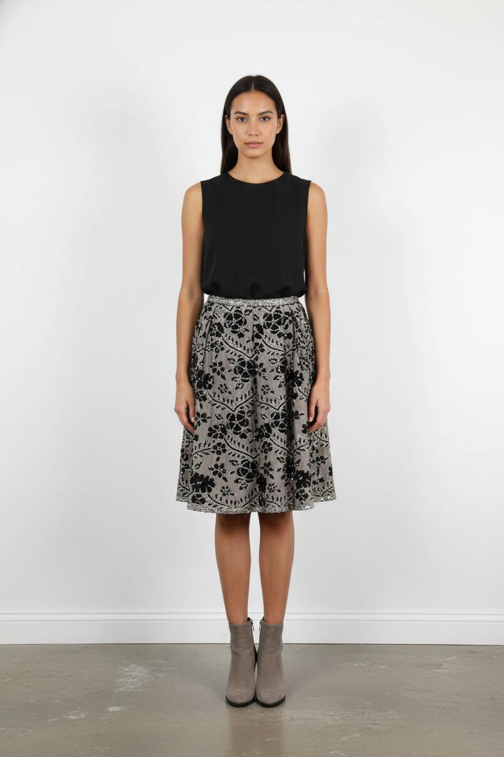 Jupe Midi Grise et Noire - Taille S/36