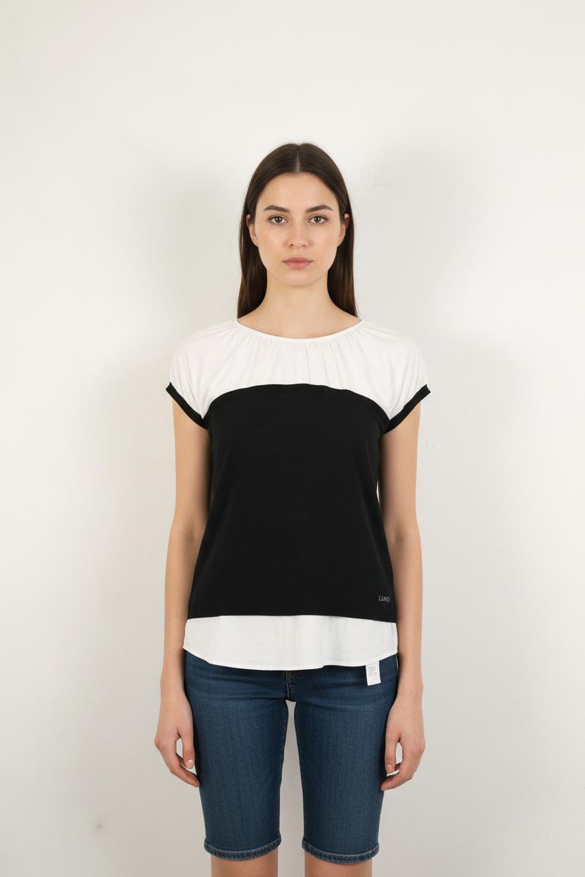 Blouse Blanche et Noire - Taille S/36