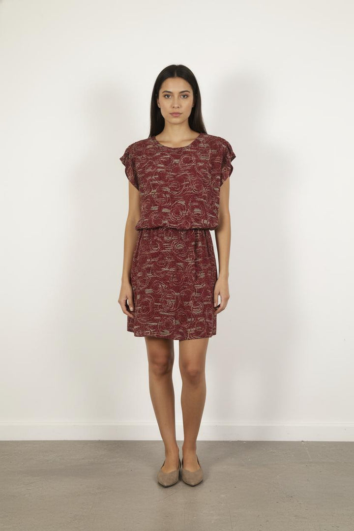 Robe Courte Rouge et Beige - Taille S/36