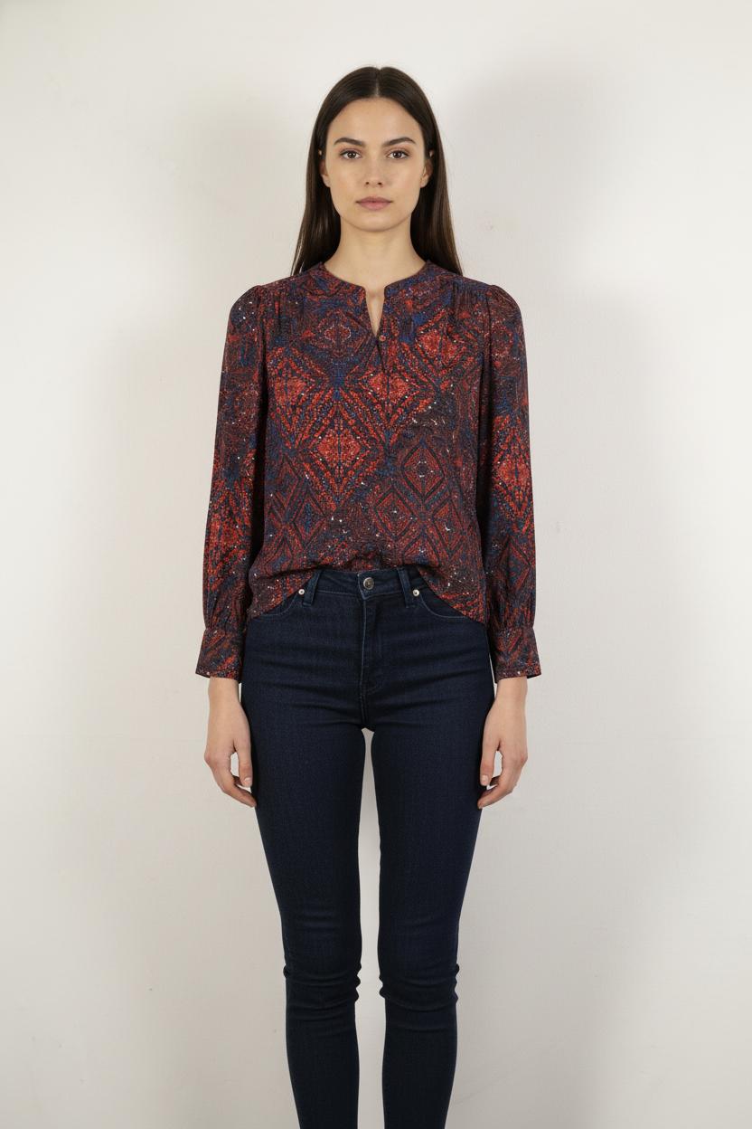 Blouse Rouge et Bleue - Taille S/36