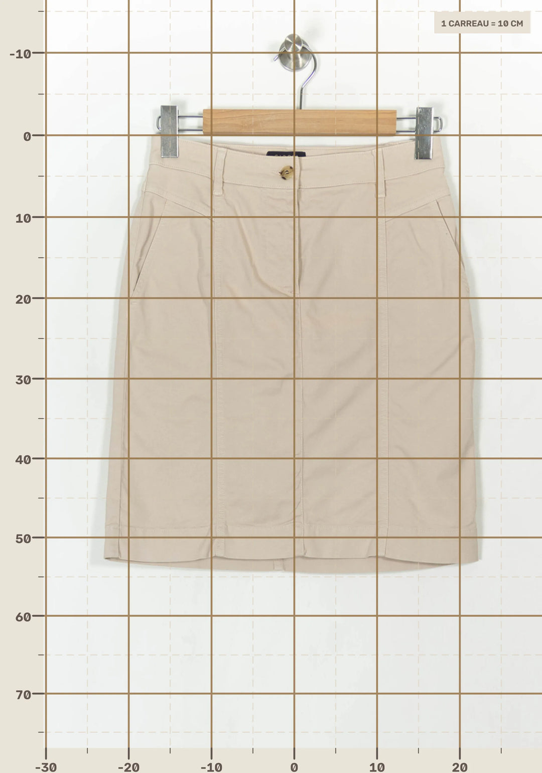 Jupe Droite Beige - Taille S/36 de la marque Caroll | PARAD69171 - Vendu par Paradigme - Image 4