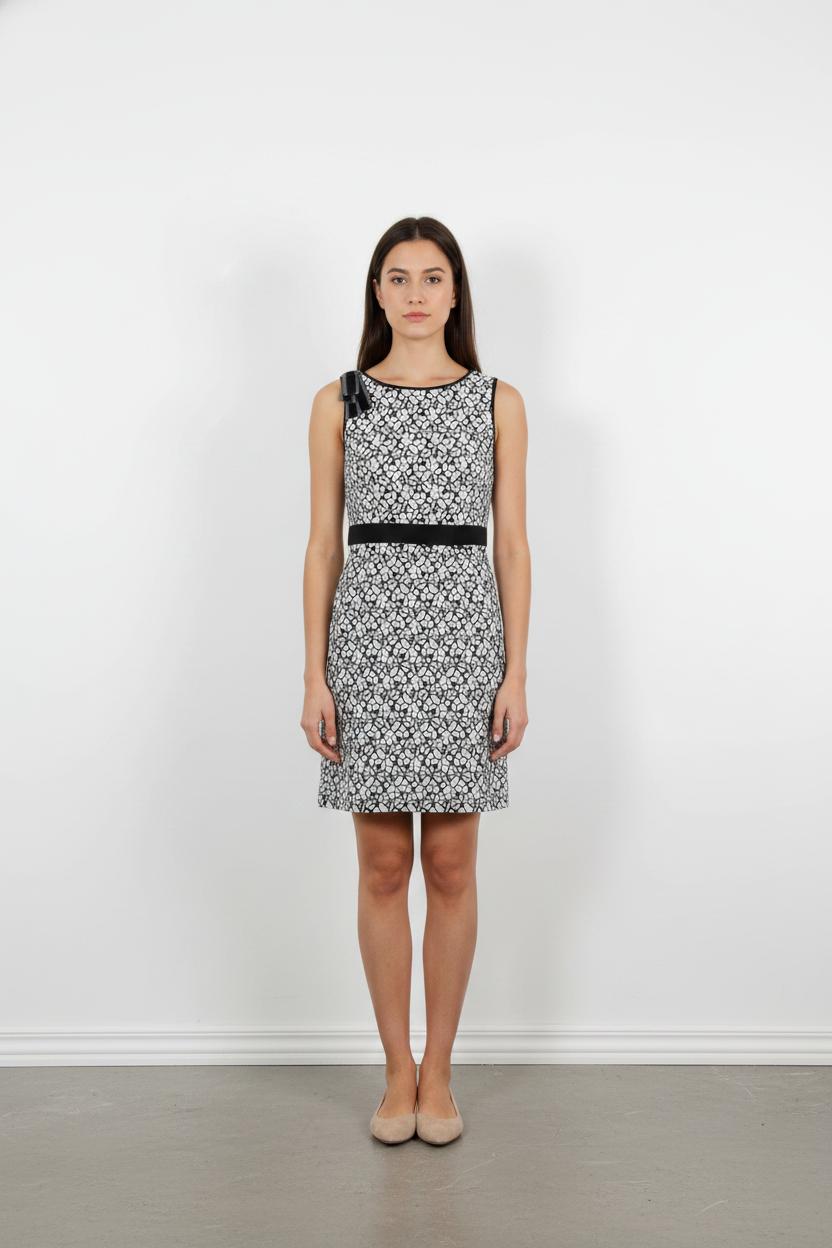 Robe Fleurie Noire et Blanche - Taille S/36