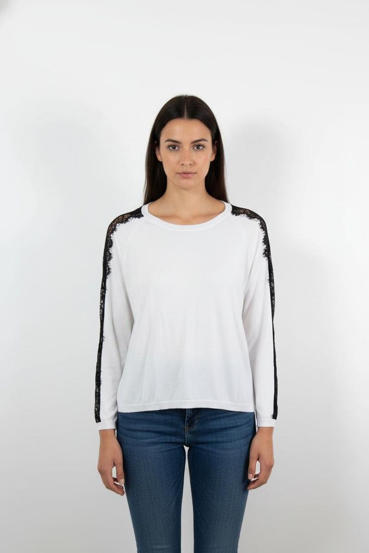 Pull Blanc et Noir - Taille L/40