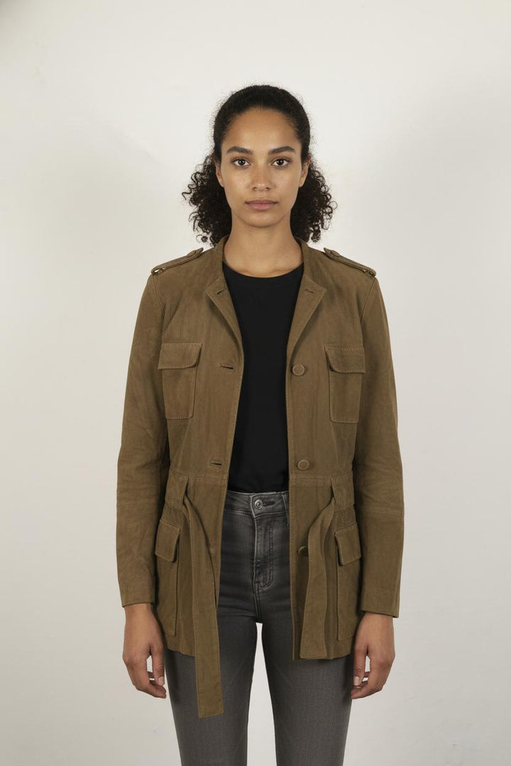 Veste En Cuir Marron - Taille S/36