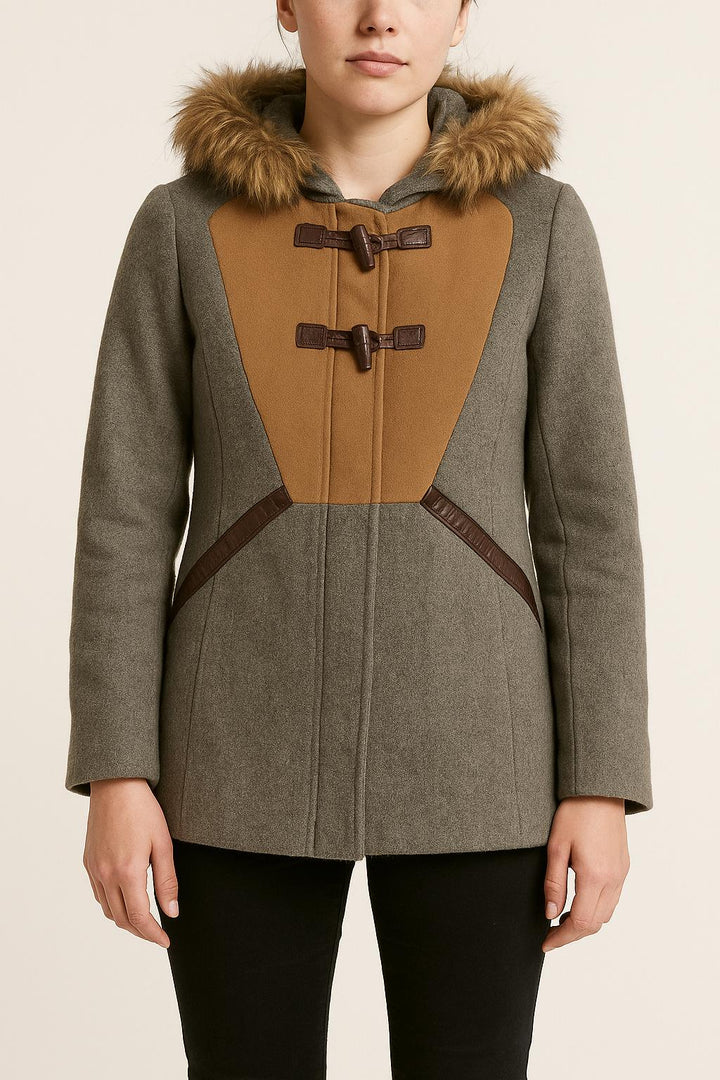 Duffle-coat Gris et Camel - Taille S/36 de la marque Maje | PARAD69217 - Vendu par Paradigme - Image 1