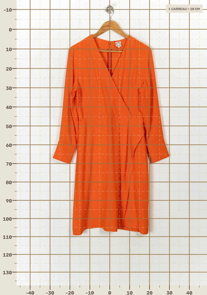 Robe Portefeuille Orange - Taille L/40 de la marque Ines de la Fressange Paris | PARAD69246 - Vendu par Paradigme - Image 4