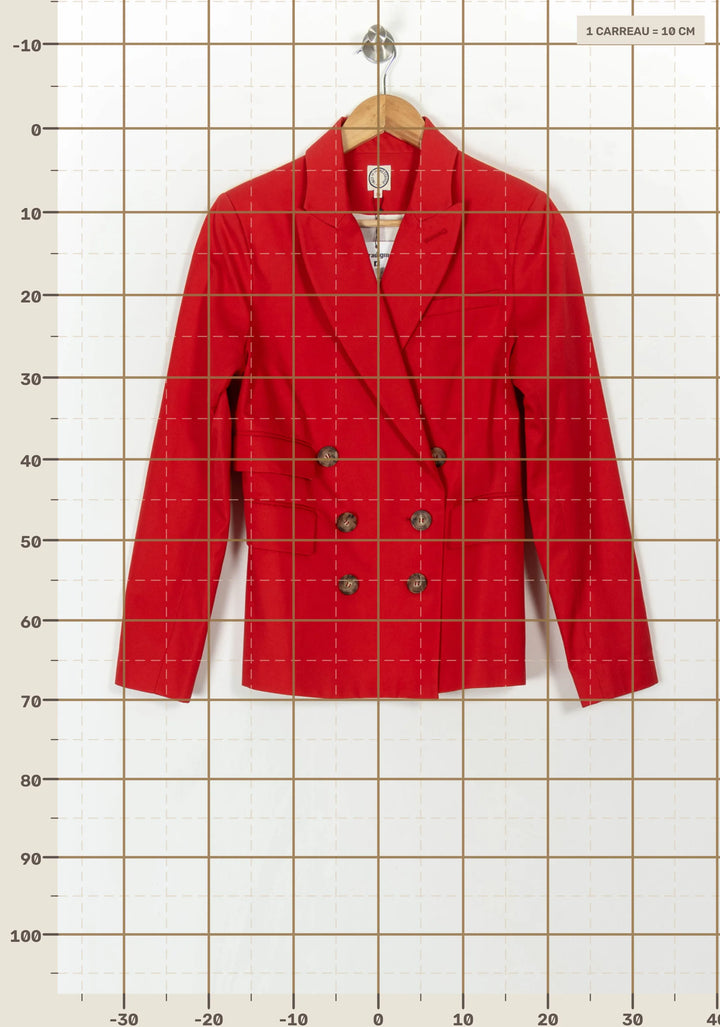 Blazer Rouge - Taille S/36 de la marque Ines de la Fressange Paris | PARAD69247 - Vendu par Paradigme - Image 4