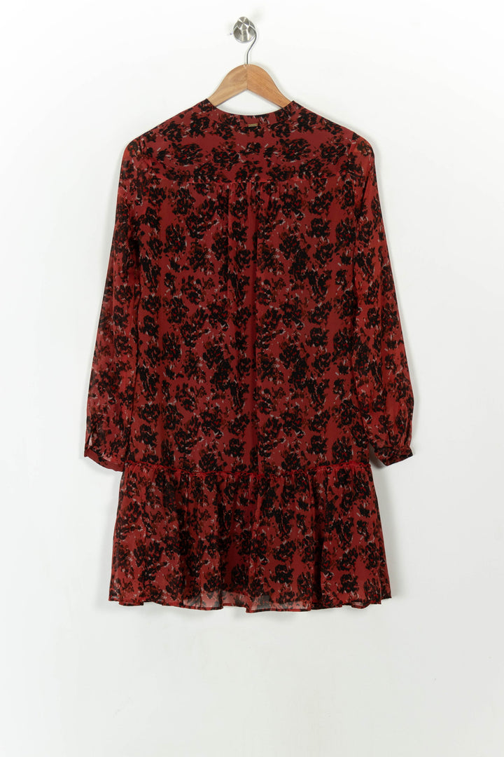 Robe Fluide Bordeaux et Noir - Taille XS/34 de la marque IKKS | PARAD69252 - Vendu par Paradigme - Image 5