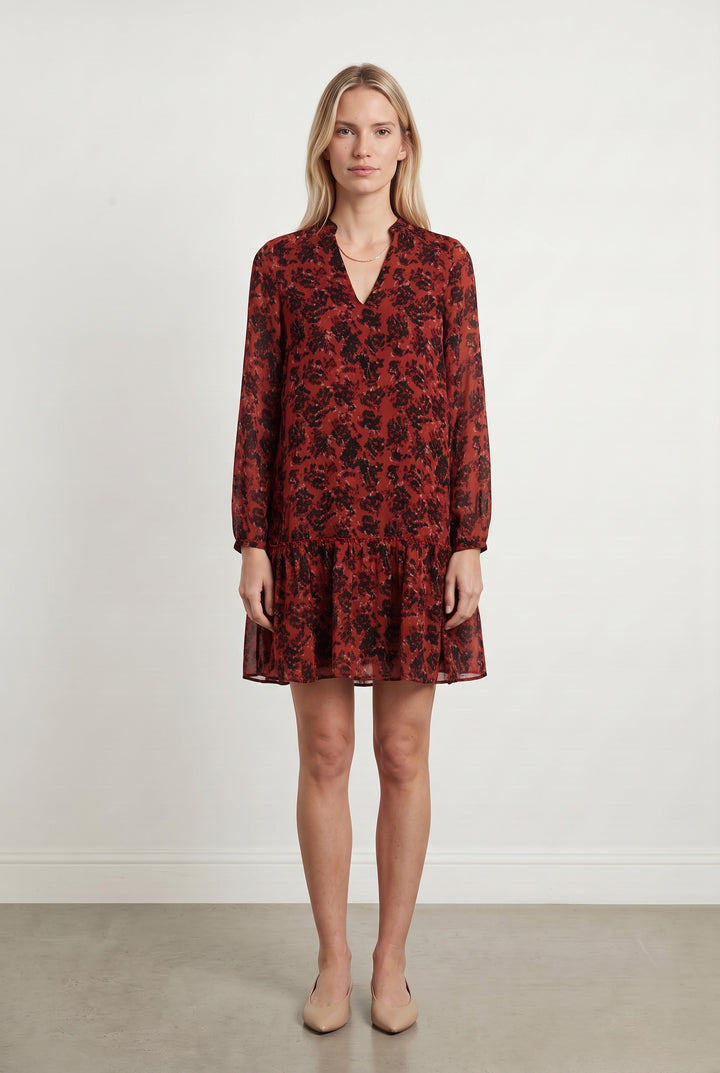 Robe Fluide Bordeaux et Noir - Taille XS/34 de la marque IKKS | PARAD69252 - Vendu par Paradigme - Image 1