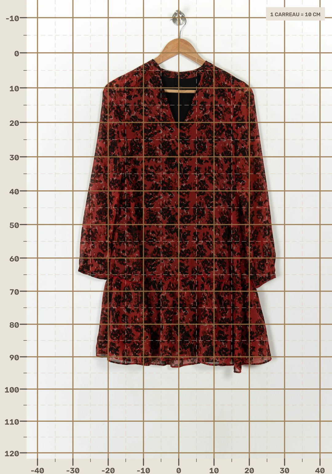 Robe Fluide Bordeaux et Noir - Taille XS/34 de la marque IKKS | PARAD69252 - Vendu par Paradigme - Image 4