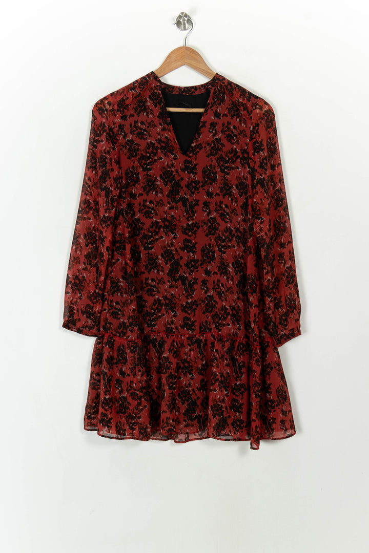 Robe Fluide Bordeaux et Noir - Taille XS/34 de la marque IKKS | PARAD69252 - Vendu par Paradigme - Image 2