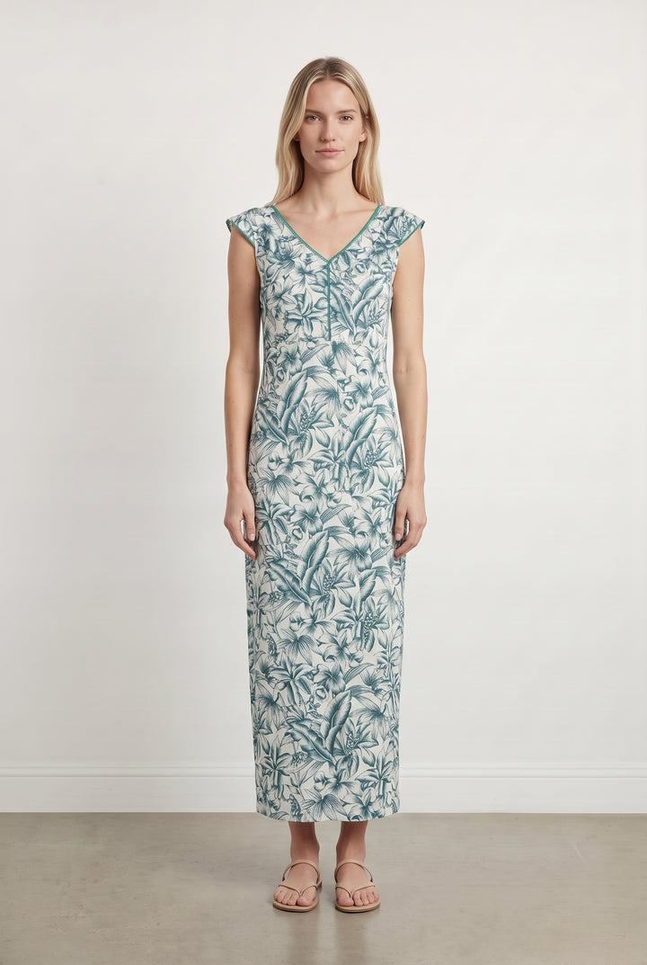 Robe Longue Verte et Blanche - Taille XS/34 de la marque One Step | PARAD69255 - Vendu par Paradigme - Image 1