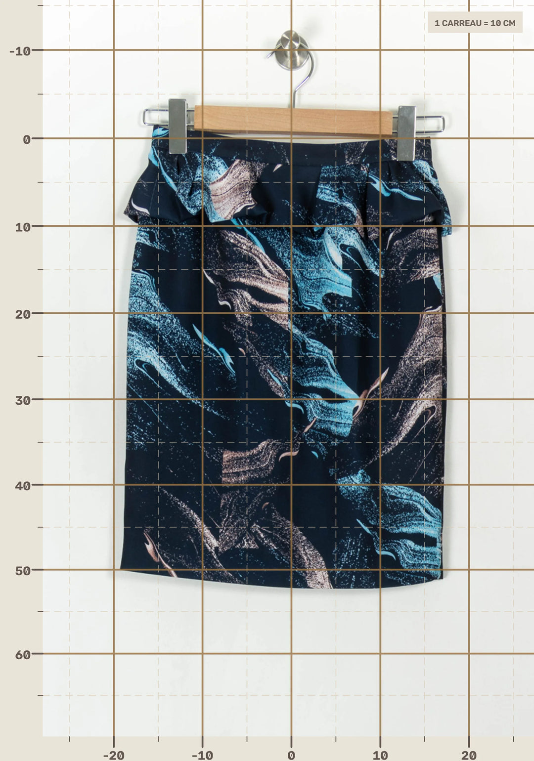 Jupe Courte Bleue et Beige - Taille XS/34 de la marque Maje | PARAD69265 - Vendu par Paradigme - Image 4