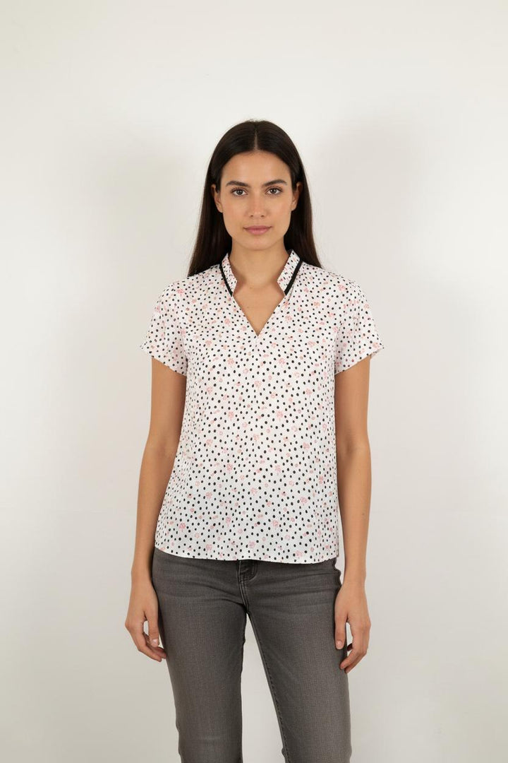 Blouse Blanche et Noire - Taille XS/34