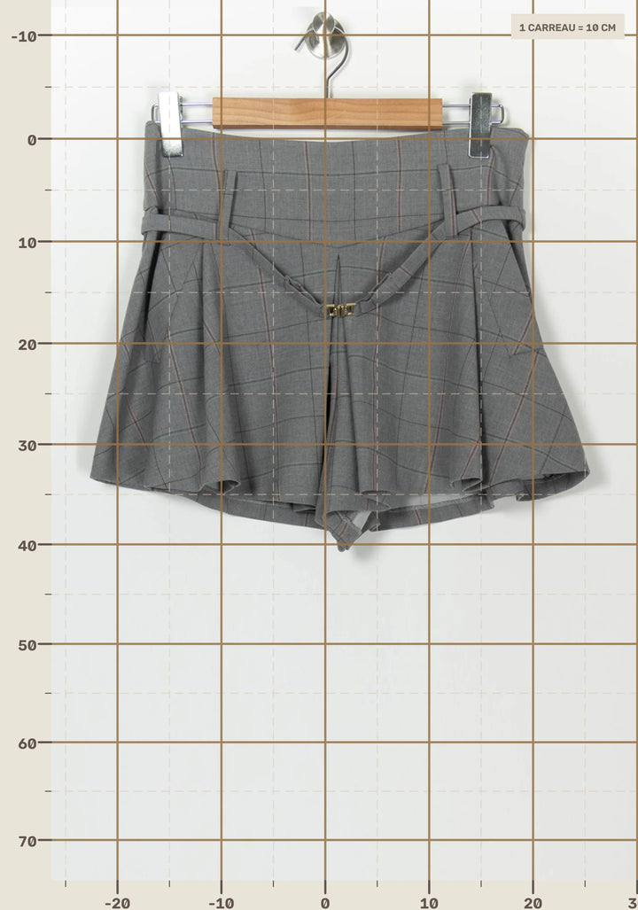 Short À Carreaux Gris - Taille L/40 de la marque Maje | PARAD69314 - Vendu par Paradigme - Image 4