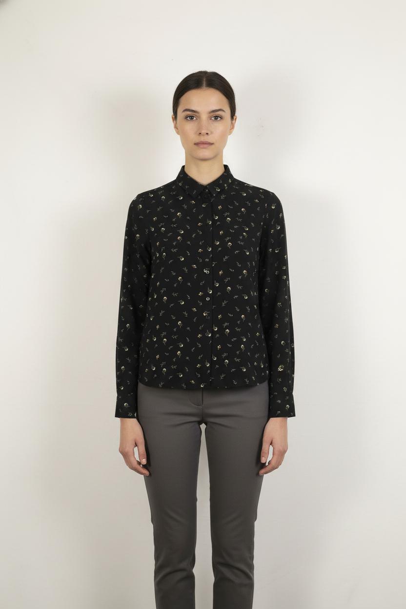 Chemise Noire à motifs - Taille XS/34