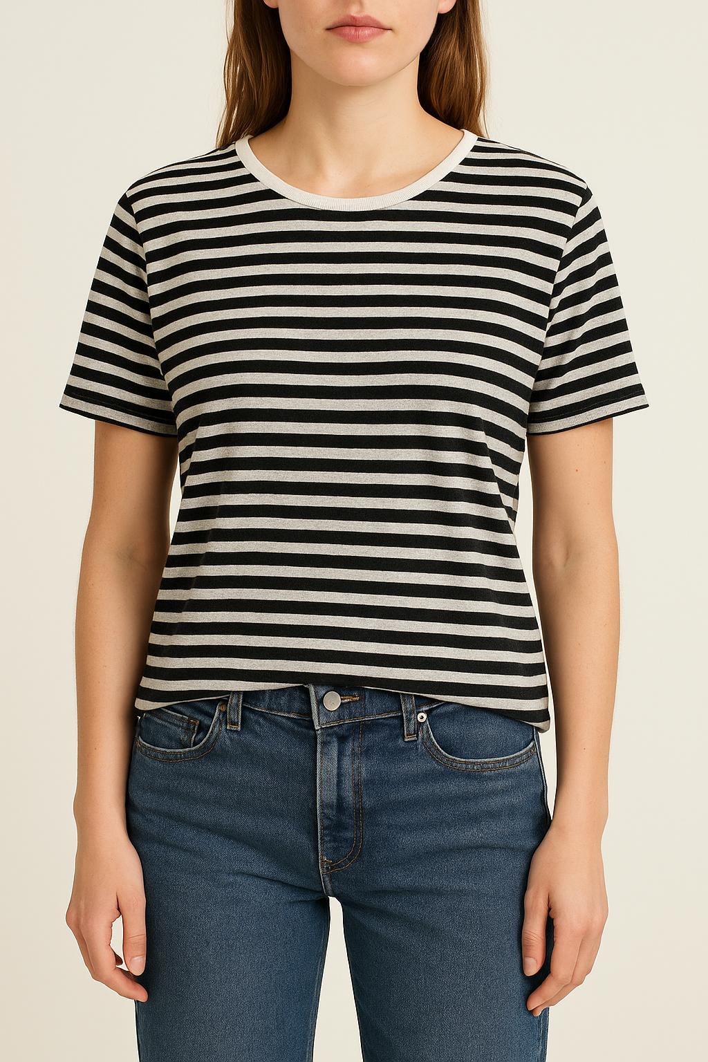 T-shirt Noir et Blanc - Taille S/36 de la marque Maison 123 | PARAD69361 - Vendu par Paradigme - Image 1