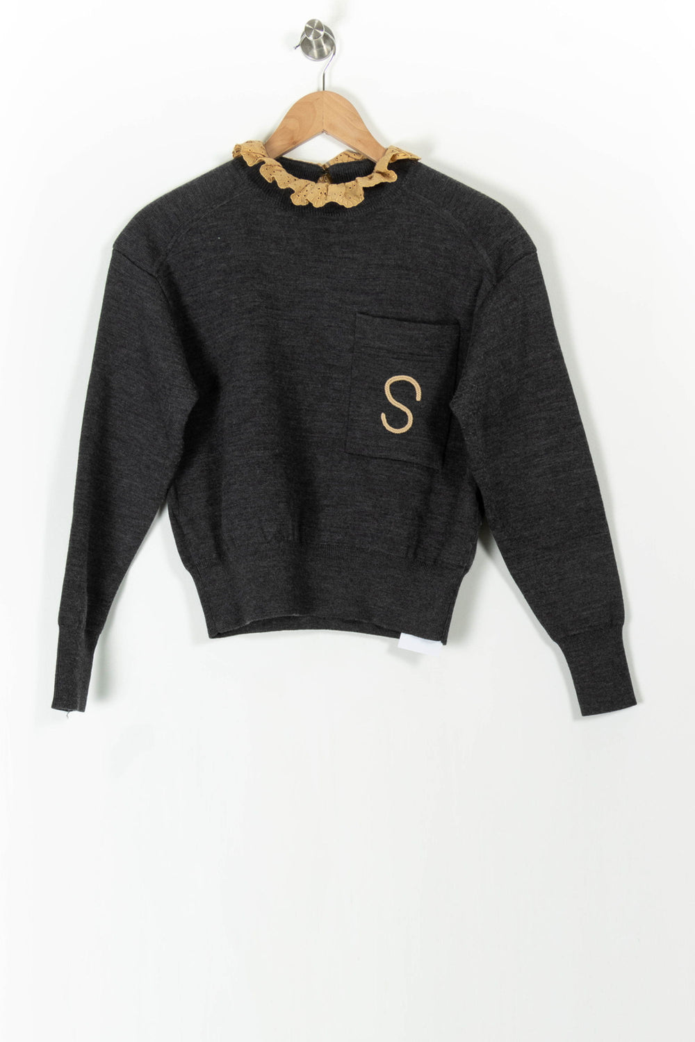 Sweat Gris et Beige - Taille S/36 de la marque Sandro | PARAD69406 - Vendu par Paradigme - Image 2
