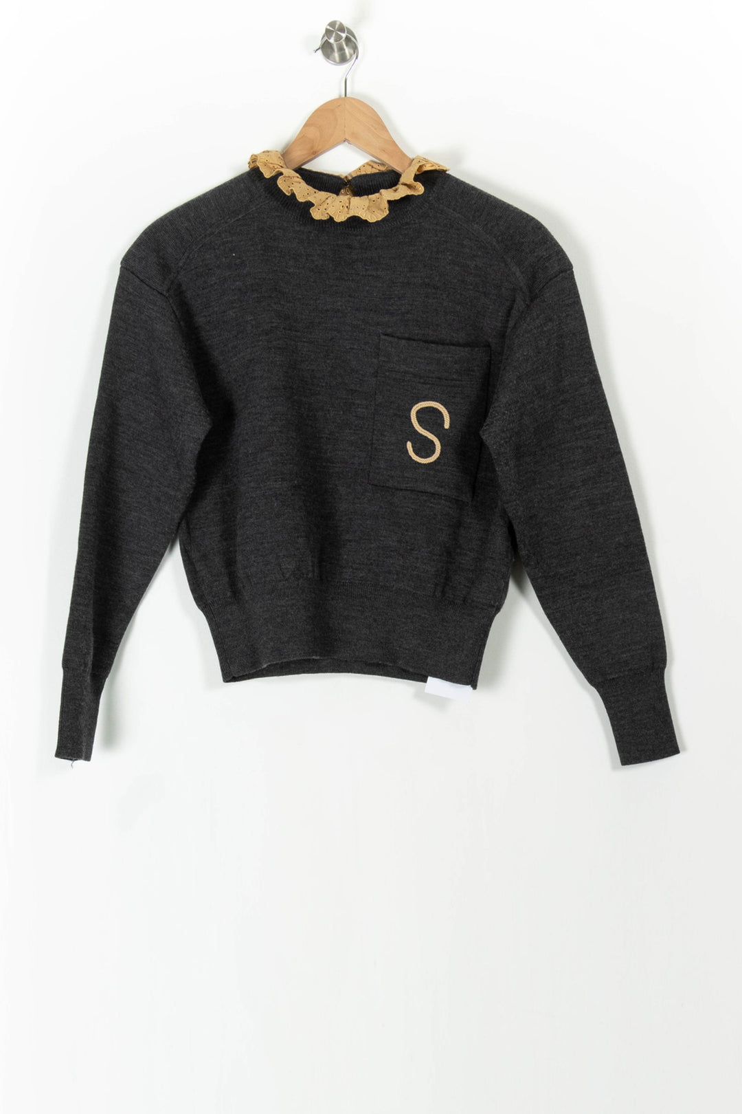Sweat Gris et Beige - Taille S/36 de la marque Sandro | PARAD69406 - Vendu par Paradigme - Image 2
