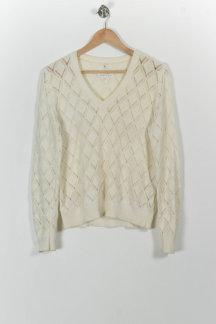 Pull Blanc - Taille M/38 de la marque Sud express | PARAD69408 - Vendu par Paradigme - Image 2