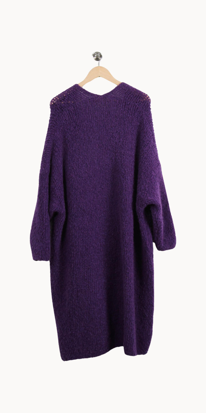 Cardigan Violet - Taille S/36 de la marque American Vintage | PARAD69415 - Vendu par Paradigme - Image 4