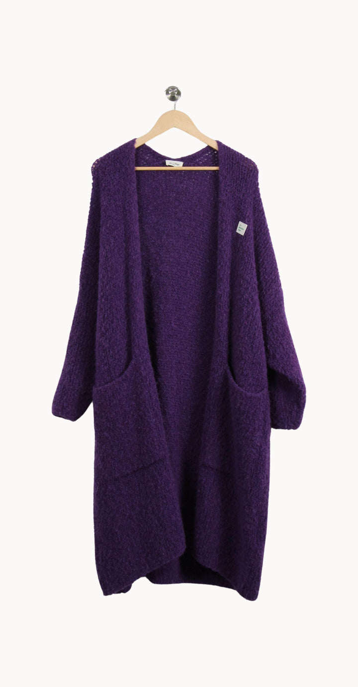 Cardigan Violet - Taille S/36 de la marque American Vintage | PARAD69415 - Vendu par Paradigme - Image 2