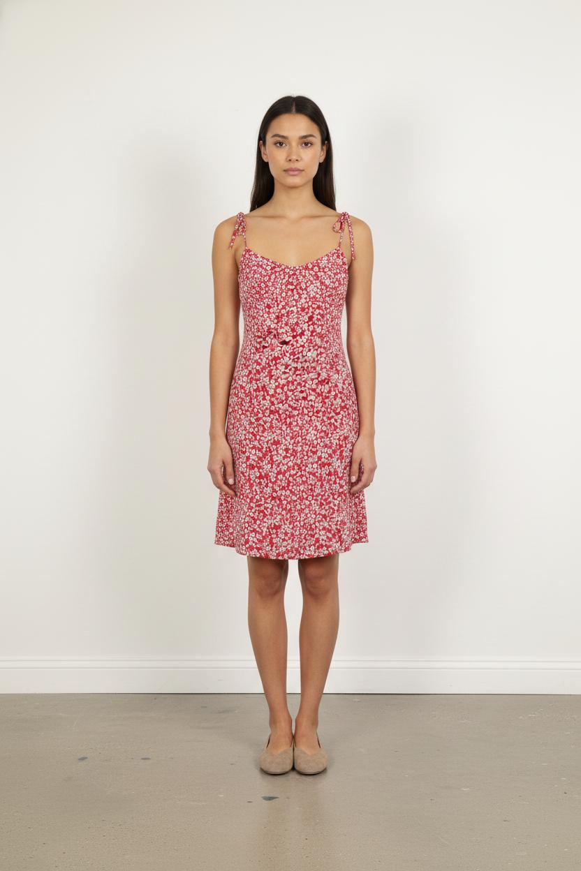Robe Fleurie Rouge et Blanche - Taille S/36