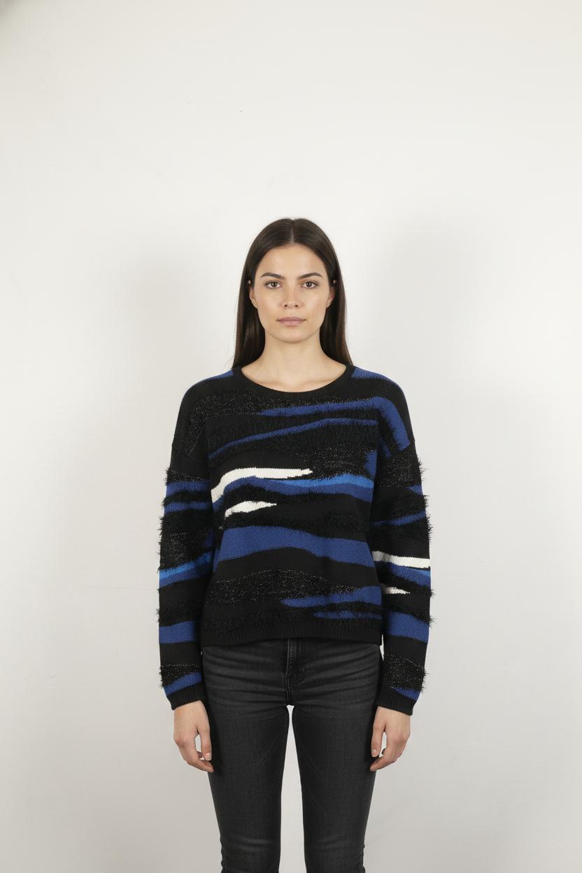 Pull Noir Bleu et Blanc - Taille XL/42