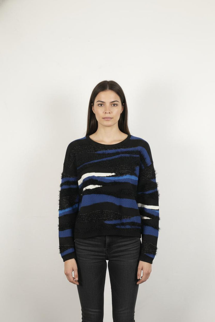 Pull Noir Bleu et Blanc - Taille XL/42