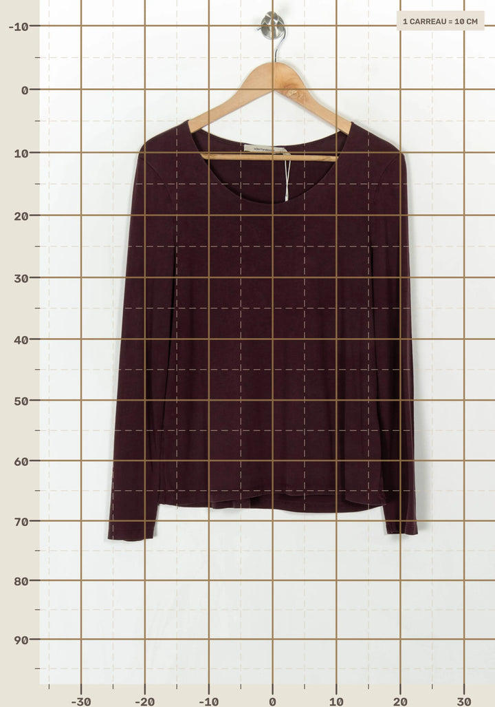 T-shirt Manches Longues Bordeaux - Taille L/40 de la marque La Fée Maraboutée | PARAD69460 - Vendu par Paradigme - Image 4