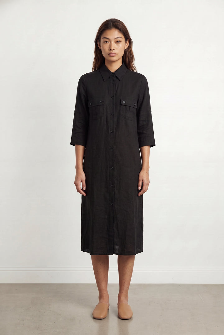 Robe chemise noire - Taille S/36 de la marque Max Mara | PARAD69466 - Vendu par Paradigme - Image 1