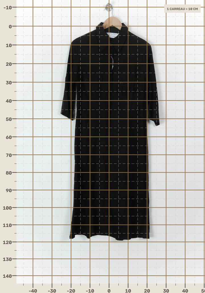 Robe chemise noire - Taille S/36 de la marque Max Mara | PARAD69466 - Vendu par Paradigme - Image 4