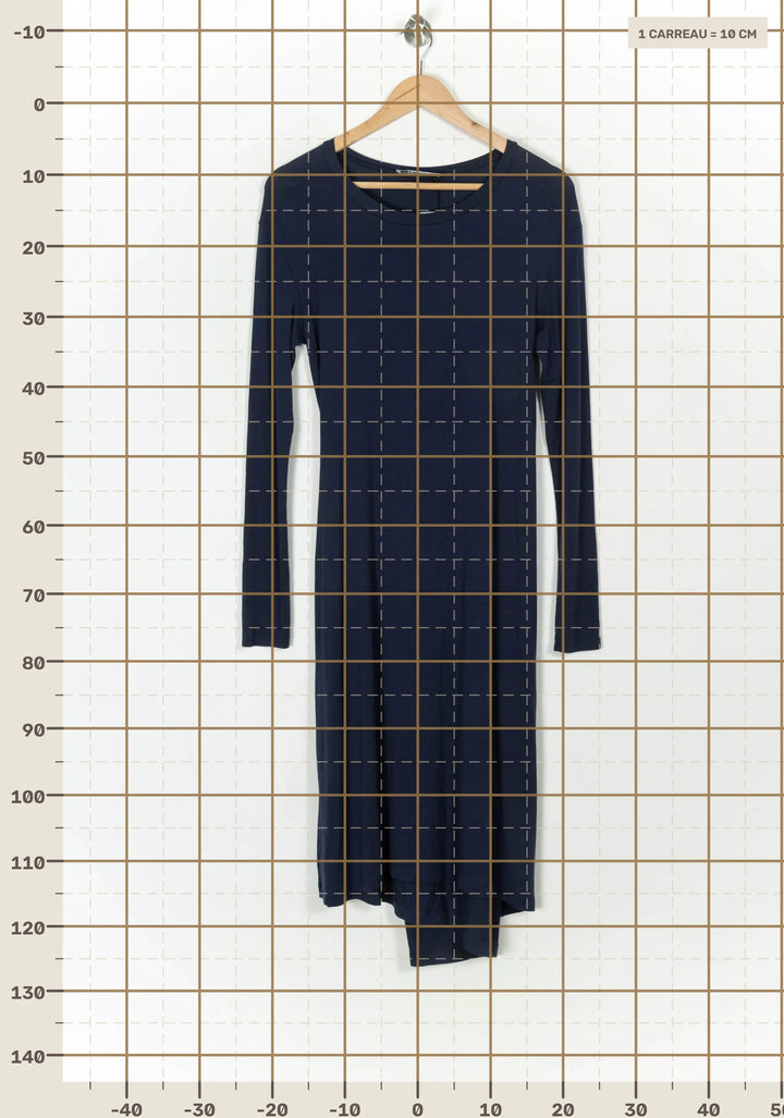 Robe Manche Longue Bleue - Taille M/38 de la marque Max Mara | PARAD69468 - Vendu par Paradigme - Image 4