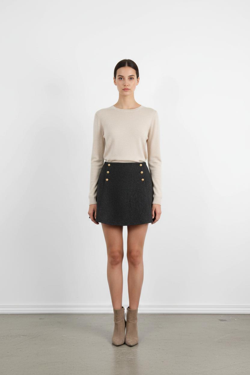 Jupe Courte Grise - Taille L/40