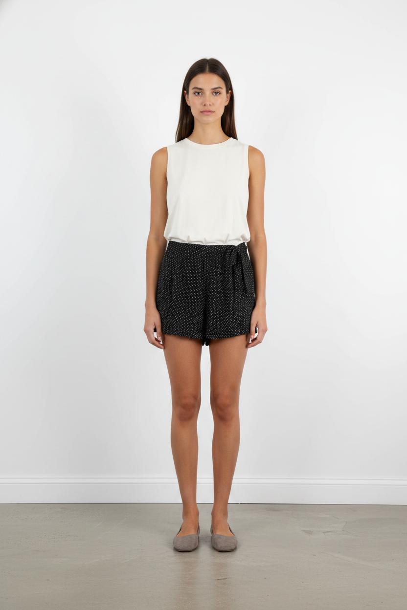 Short Noir à Pois Blancs - Taille S/36