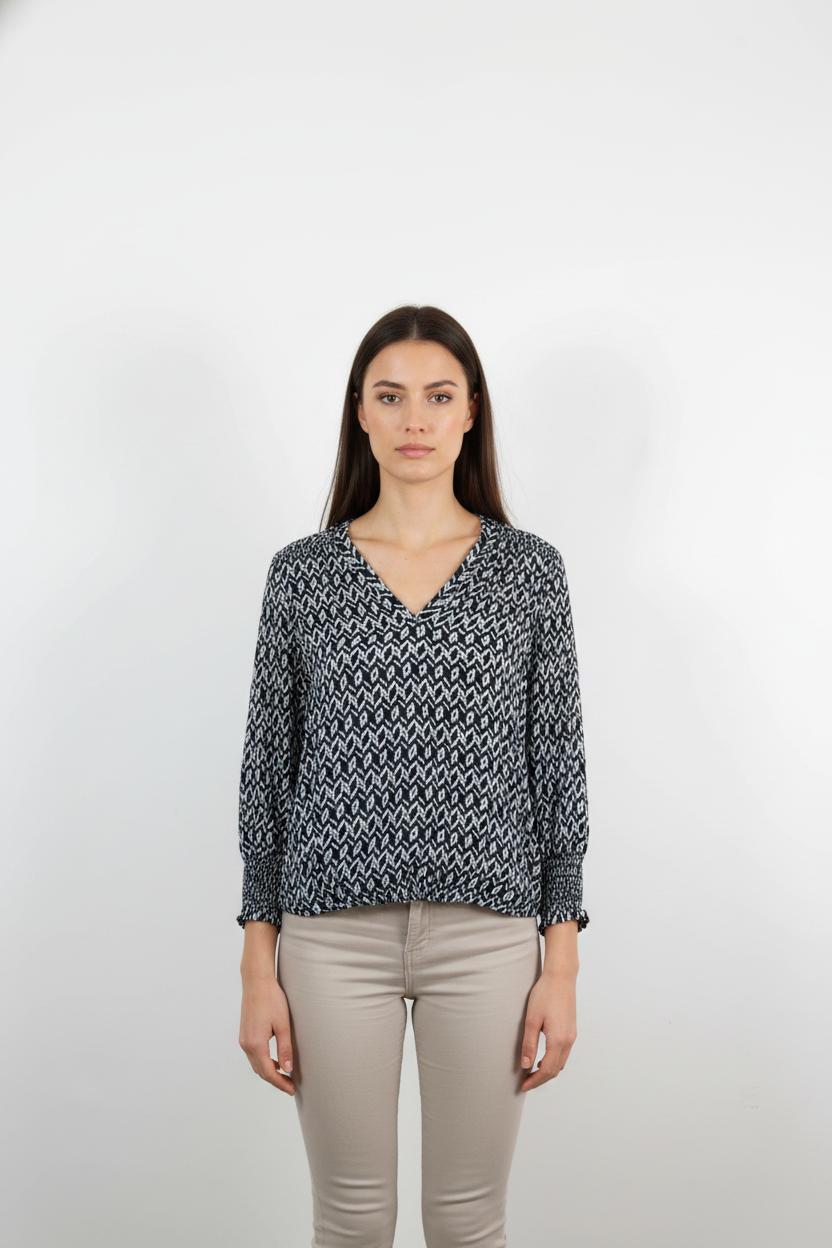 Blouse Noire et Blanche - Taille S/36
