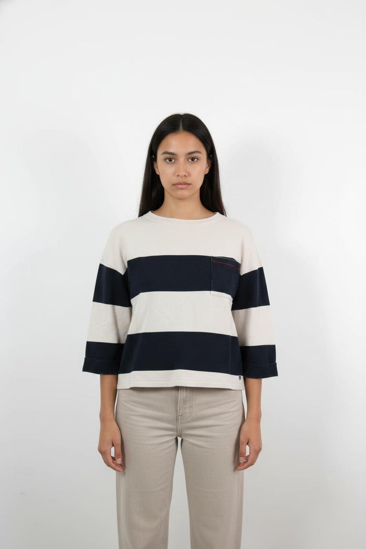 Pull Rayé Bleu Marine et Blanc - Taille S/36