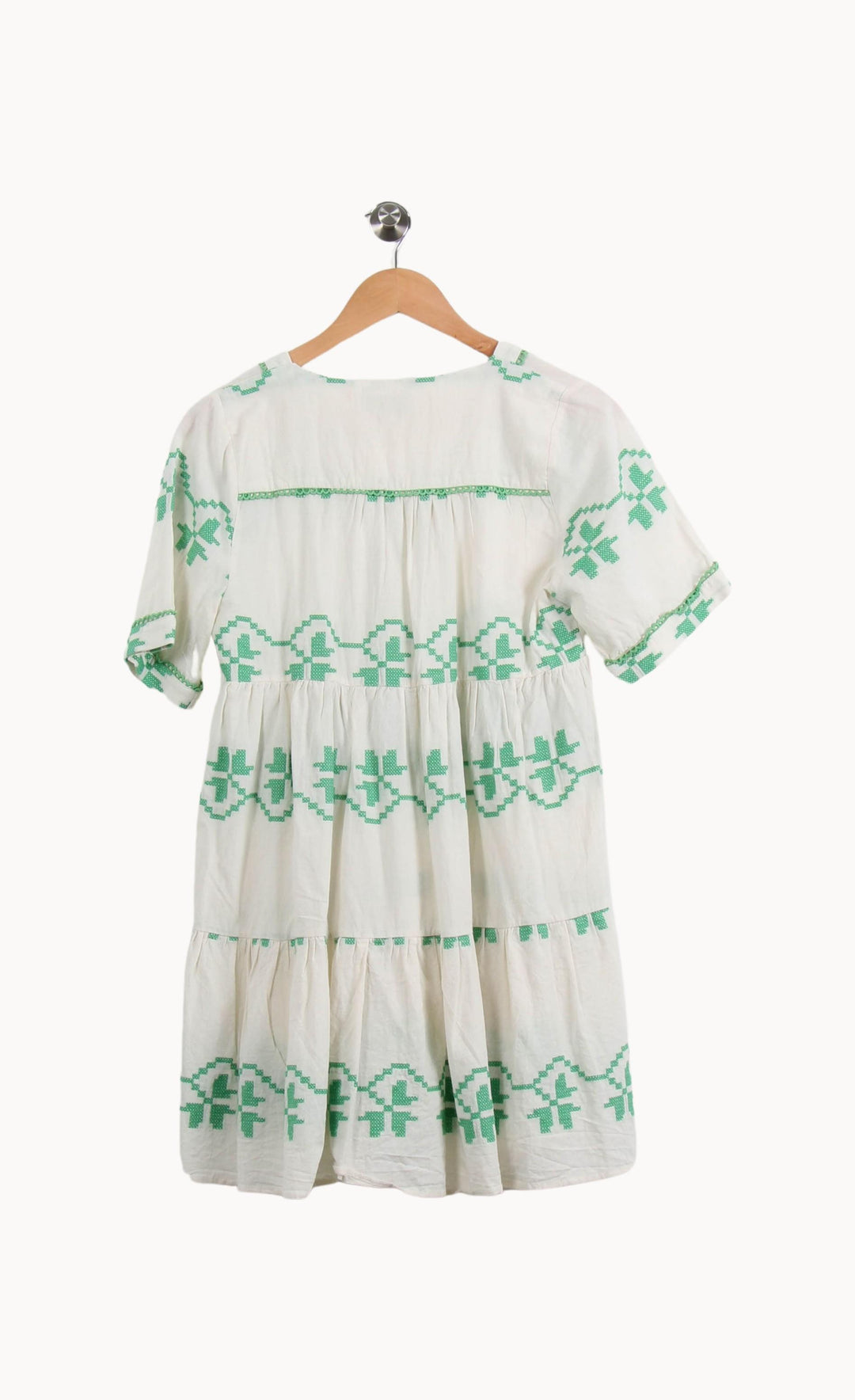 Robe Courte Blanche et Verte - Taille XS/34 de la marque Opullence | PARAD69530 - Vendu par Paradigme - Image 4