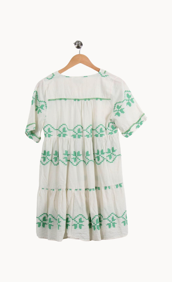 Robe Courte Blanche et Verte - Taille XS/34 de la marque Opullence | PARAD69530 - Vendu par Paradigme - Image 4